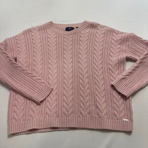 Superdry Women’s Pink Cable Knit Sweater Size 6 US Medium
